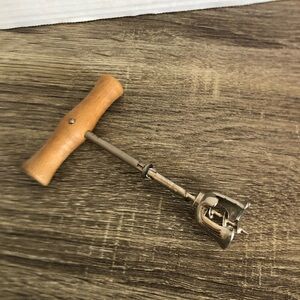 Vtg Italian Wood Handled Corkscrew